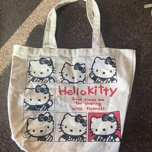 Hello Kitty Beige Tote with Black and Red Design